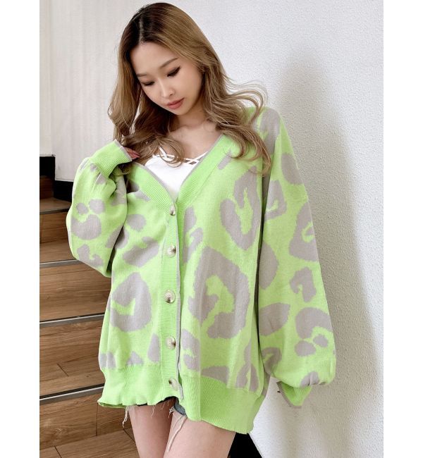 GYDA「Gレオパードハイゲージニットカーディガン」|カーディガン|