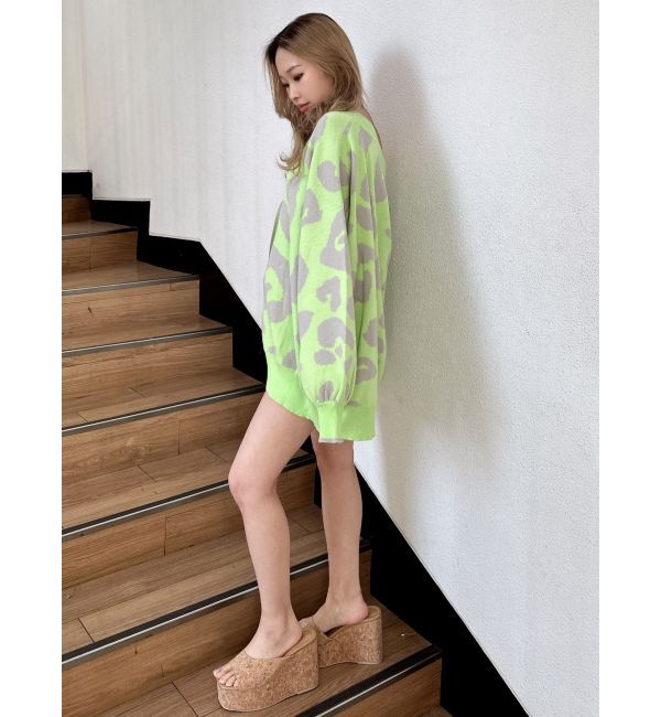 GYDA「Gレオパードハイゲージニットカーディガン」|カーディガン|