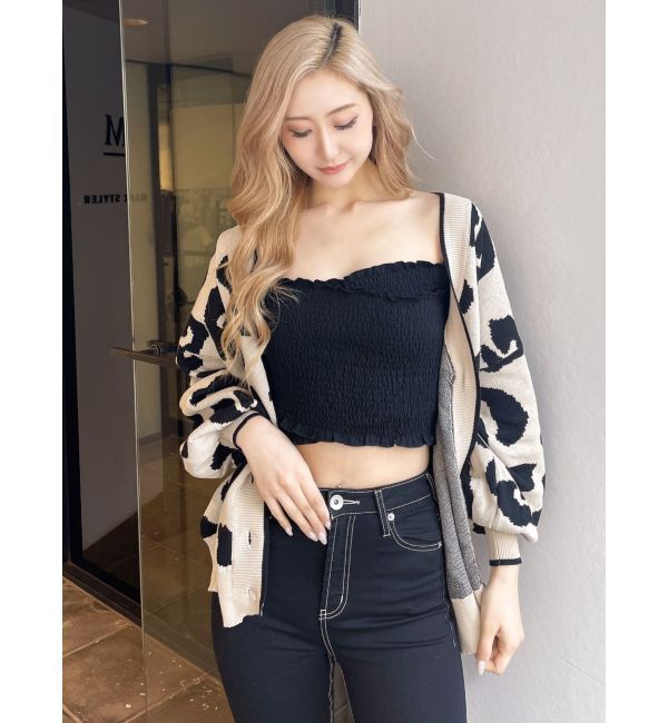 GYDA「Gレオパードハイゲージニットカーディガン」|カーディガン|