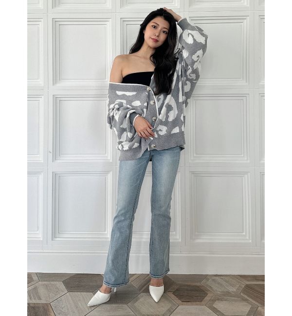 GYDA「Gレオパードハイゲージニットカーディガン」|カーディガン|