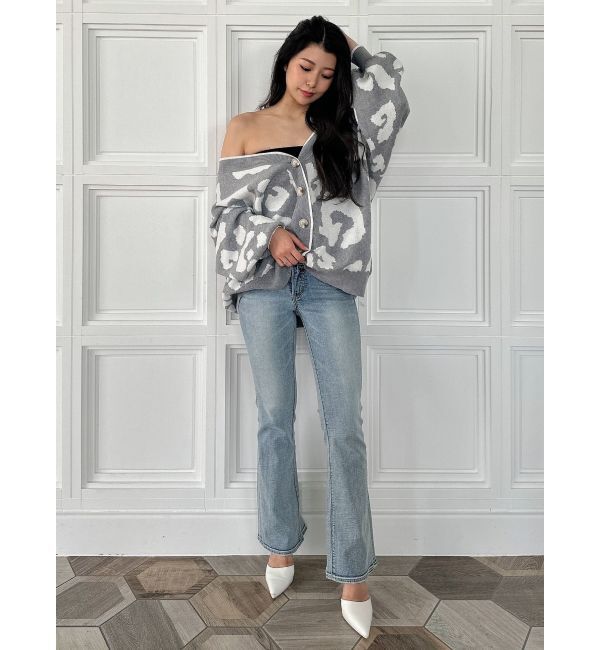 GYDA「Gレオパードハイゲージニットカーディガン」|カーディガン|