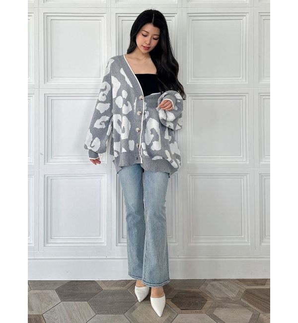 GYDA「Gレオパードハイゲージニットカーディガン」|カーディガン|