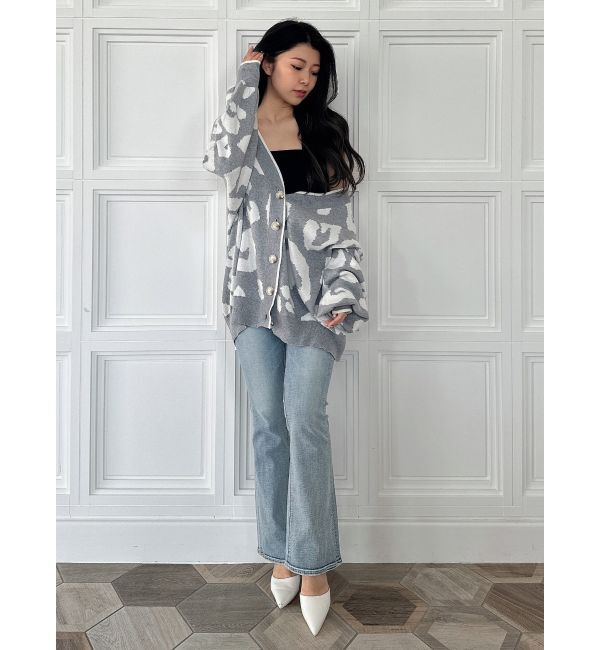 GYDA「Gレオパードハイゲージニットカーディガン」|カーディガン|