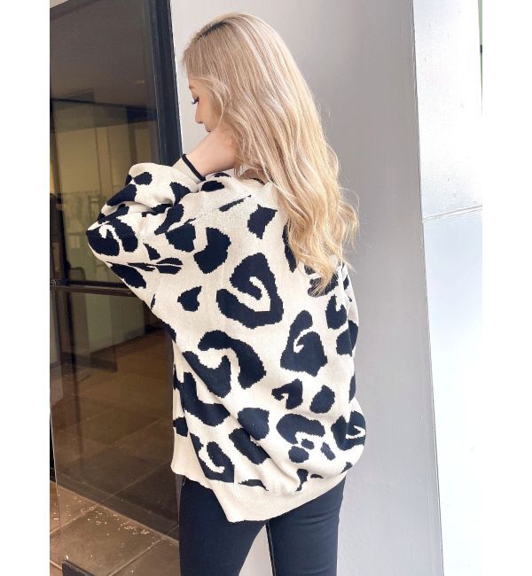 GYDA「Gレオパードハイゲージニットカーディガン」|カーディガン|