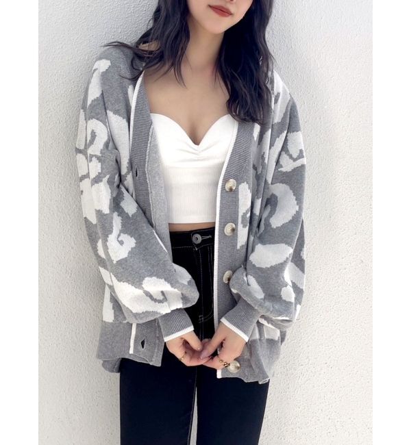 GYDA「Gレオパードハイゲージニットカーディガン」|カーディガン|