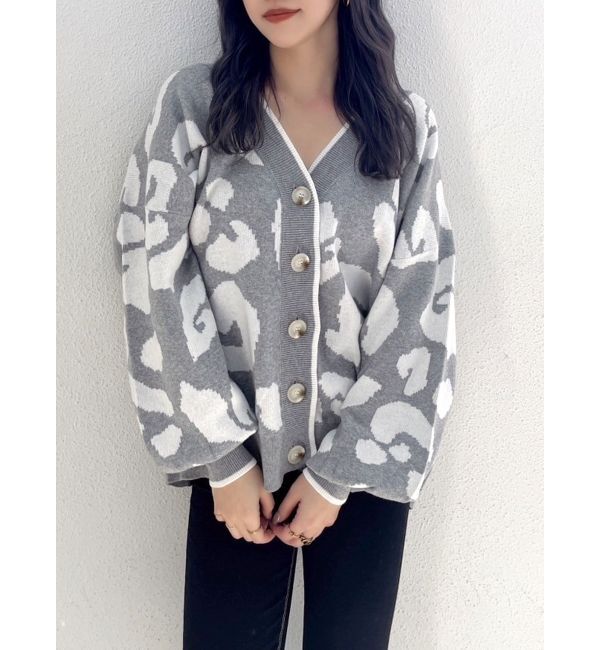 GYDA「Gレオパードハイゲージニットカーディガン」|カーディガン|