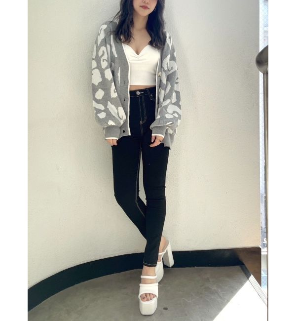 GYDA「Gレオパードハイゲージニットカーディガン」|カーディガン|