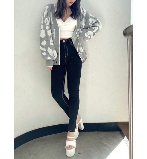 GYDA「Gレオパードハイゲージニットカーディガン」|カーディガン|