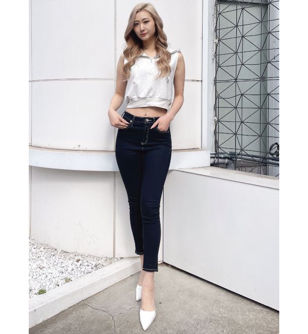 GYDA「ハーフZIPノースリーブショートパーカー」|Tシャツ・カットソー|