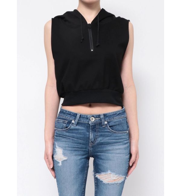 GYDA「ハーフZIPノースリーブショートパーカー」|Tシャツ・カットソー|