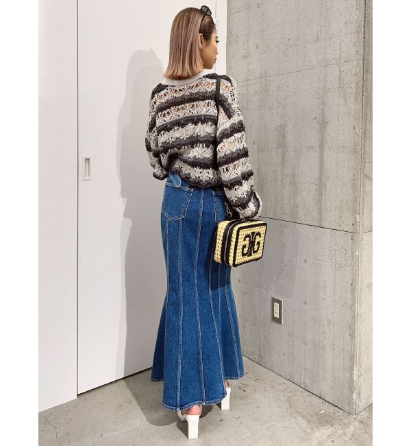 GYDA「SHORTクロシェニットカーディガン」|カーディガン|