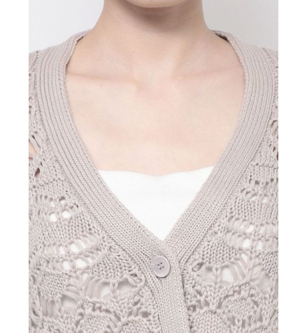 GYDA「SHORTクロシェニットカーディガン」|カーディガン|