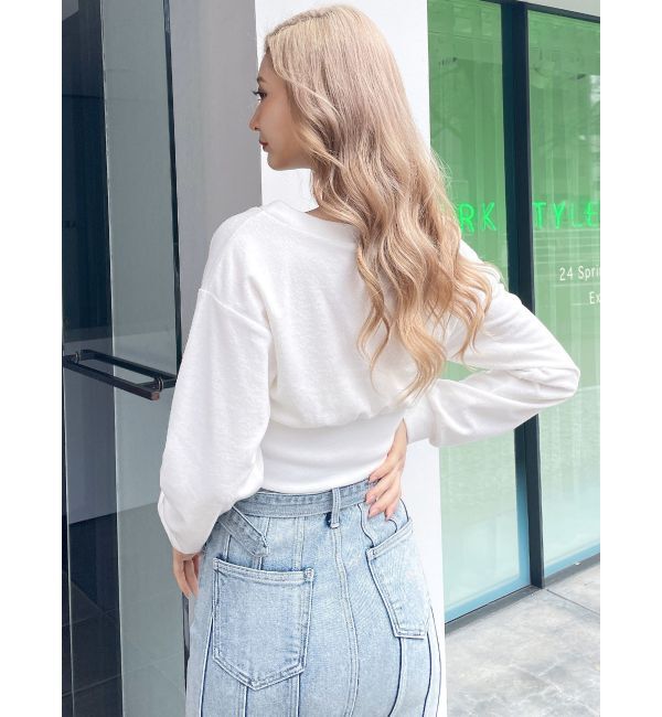 GYDA「パイルショートZIP UPカーディガン」|カーディガン|