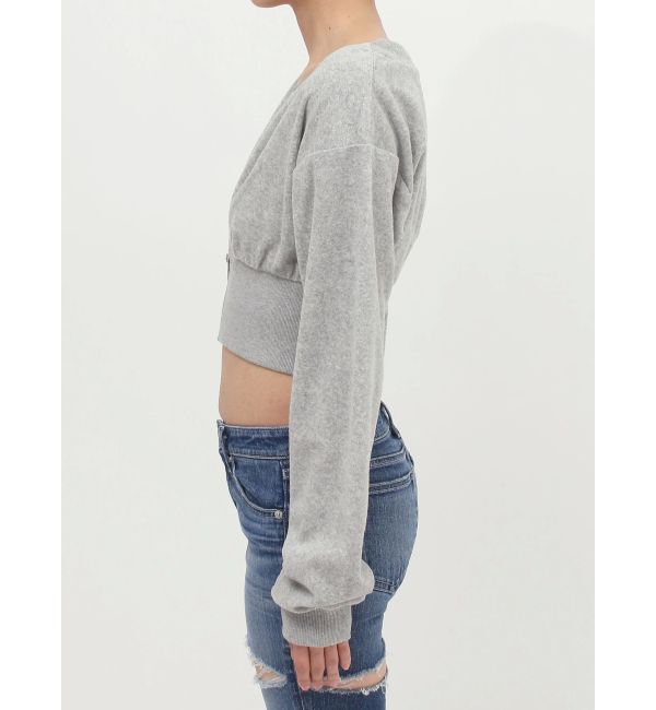 GYDA「パイルショートZIP UPカーディガン」|カーディガン|