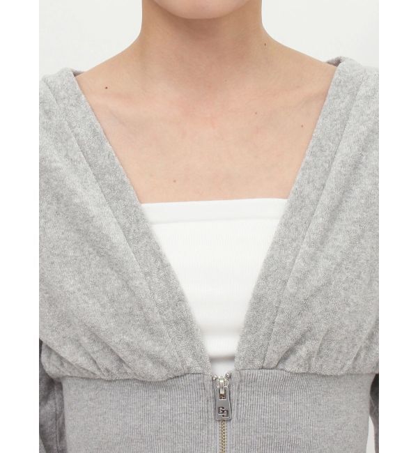 GYDA「パイルショートZIP UPカーディガン」|カーディガン|