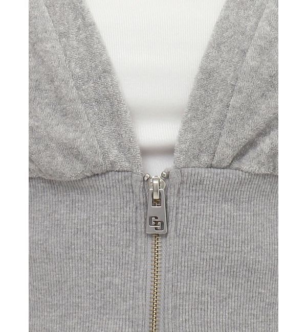 GYDA「パイルショートZIP UPカーディガン」|カーディガン|