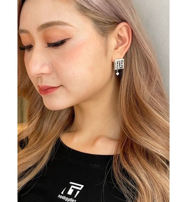 GYDA「JEYSUS GYGYラインストーンsquareピアス」|ピアス|