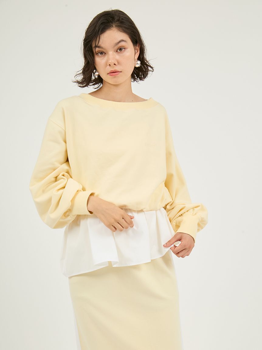 emmi atelier「【NEW YEAR'S SPECIAL ITEM】布帛ドッキング裏毛セットアップ」|ワンピース|