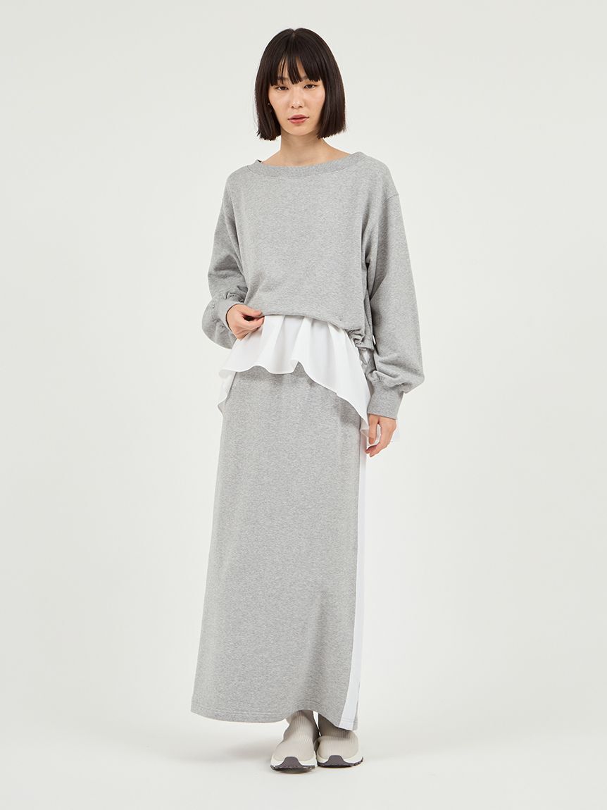 emmi atelier「【NEW YEAR'S SPECIAL ITEM】布帛ドッキング裏毛セットアップ」|ワンピース|