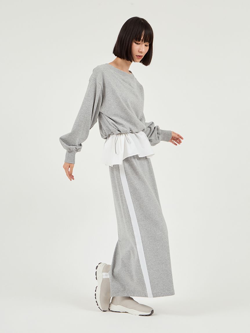 emmi atelier「【NEW YEAR'S SPECIAL ITEM】布帛ドッキング裏毛セットアップ」|ワンピース|