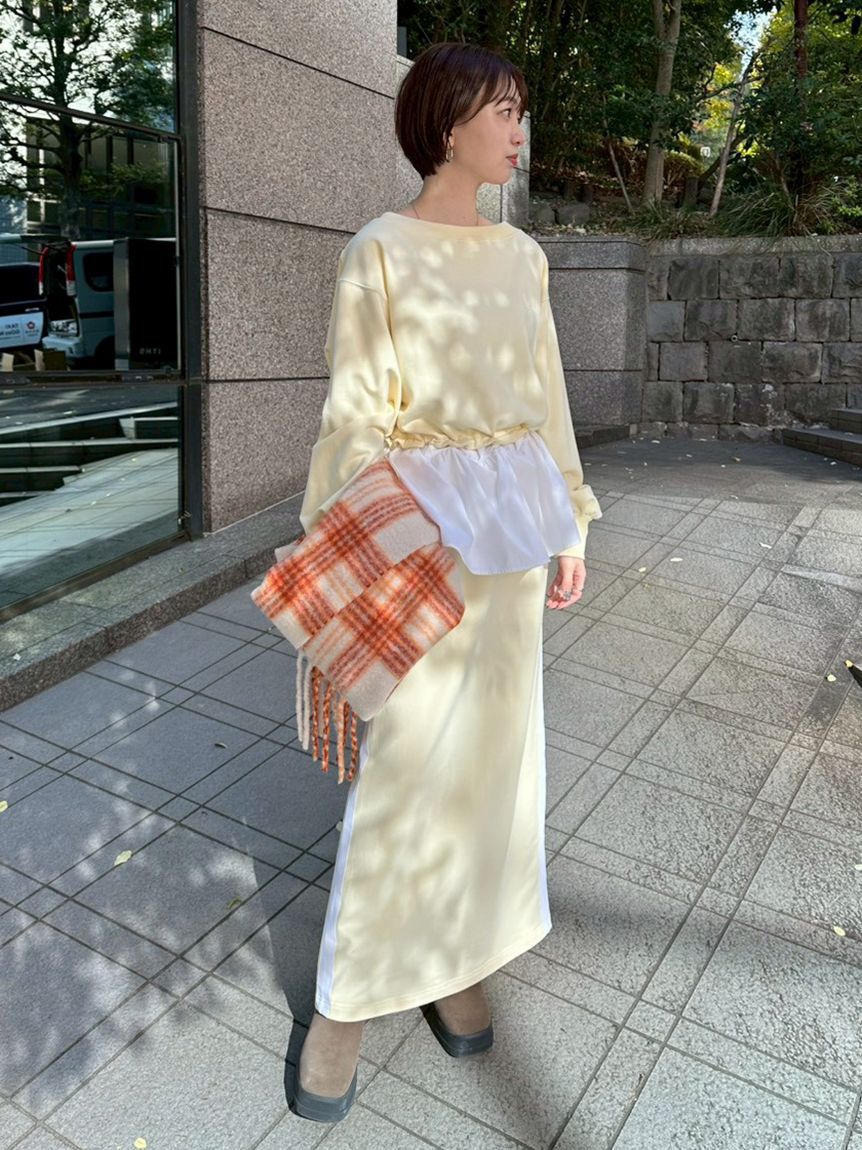 emmi atelier「【NEW YEAR'S SPECIAL ITEM】布帛ドッキング裏毛セットアップ」|ワンピース|