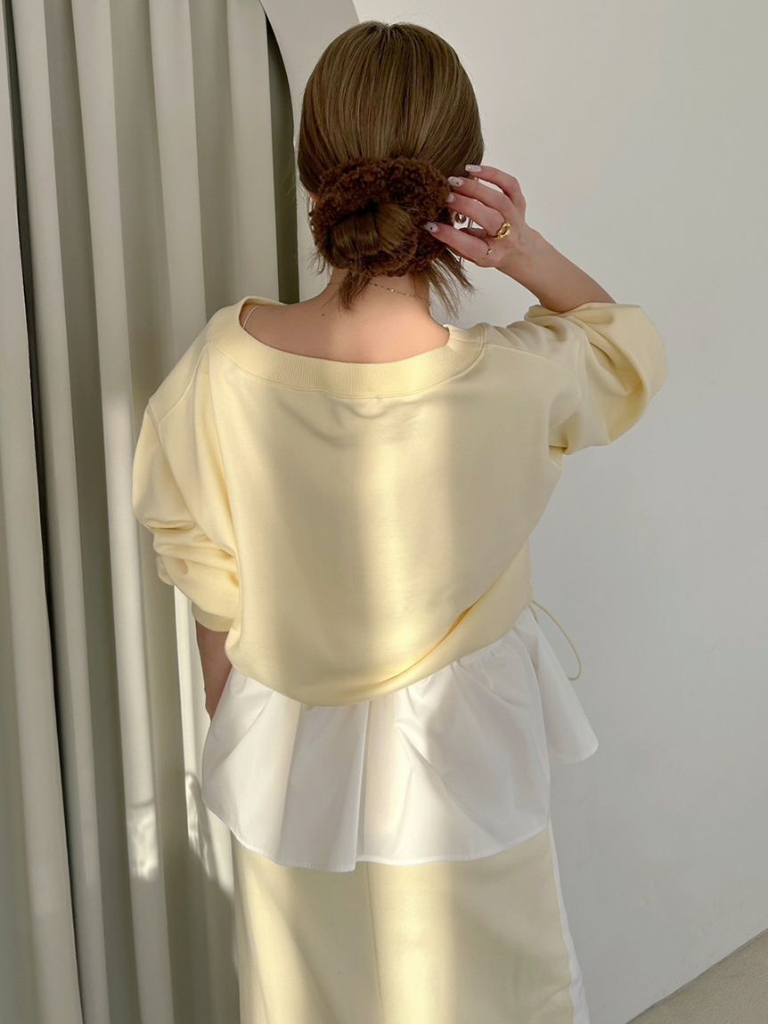 emmi atelier「【NEW YEAR'S SPECIAL ITEM】布帛ドッキング裏毛セットアップ」|ワンピース|