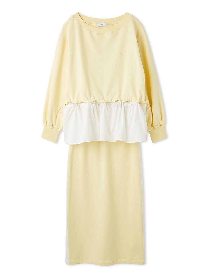 emmi atelier「【NEW YEAR'S SPECIAL ITEM】布帛ドッキング裏毛セットアップ」|ワンピース|