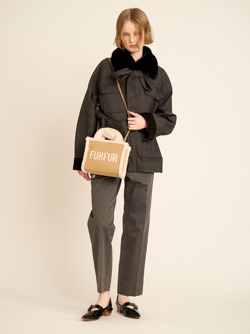 完売色♥️未開封✨ FURFUR ムートンロゴトートバッグ WEB・一部店舗限定カラー】ムートンロゴトートバッグ（FURFUR