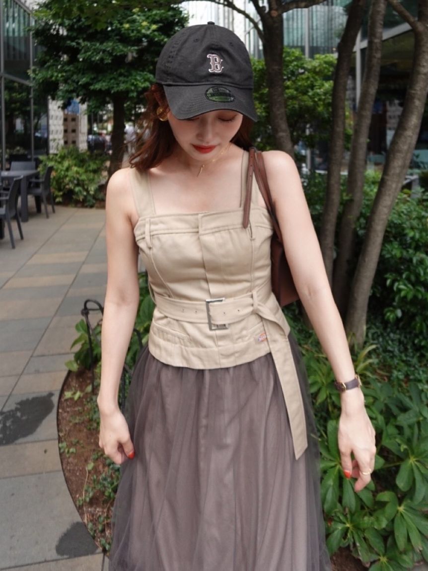 FRAY I.D「【FRAY I.D｜Dickies】チュールコンビジャンパードレス」|ドレス|