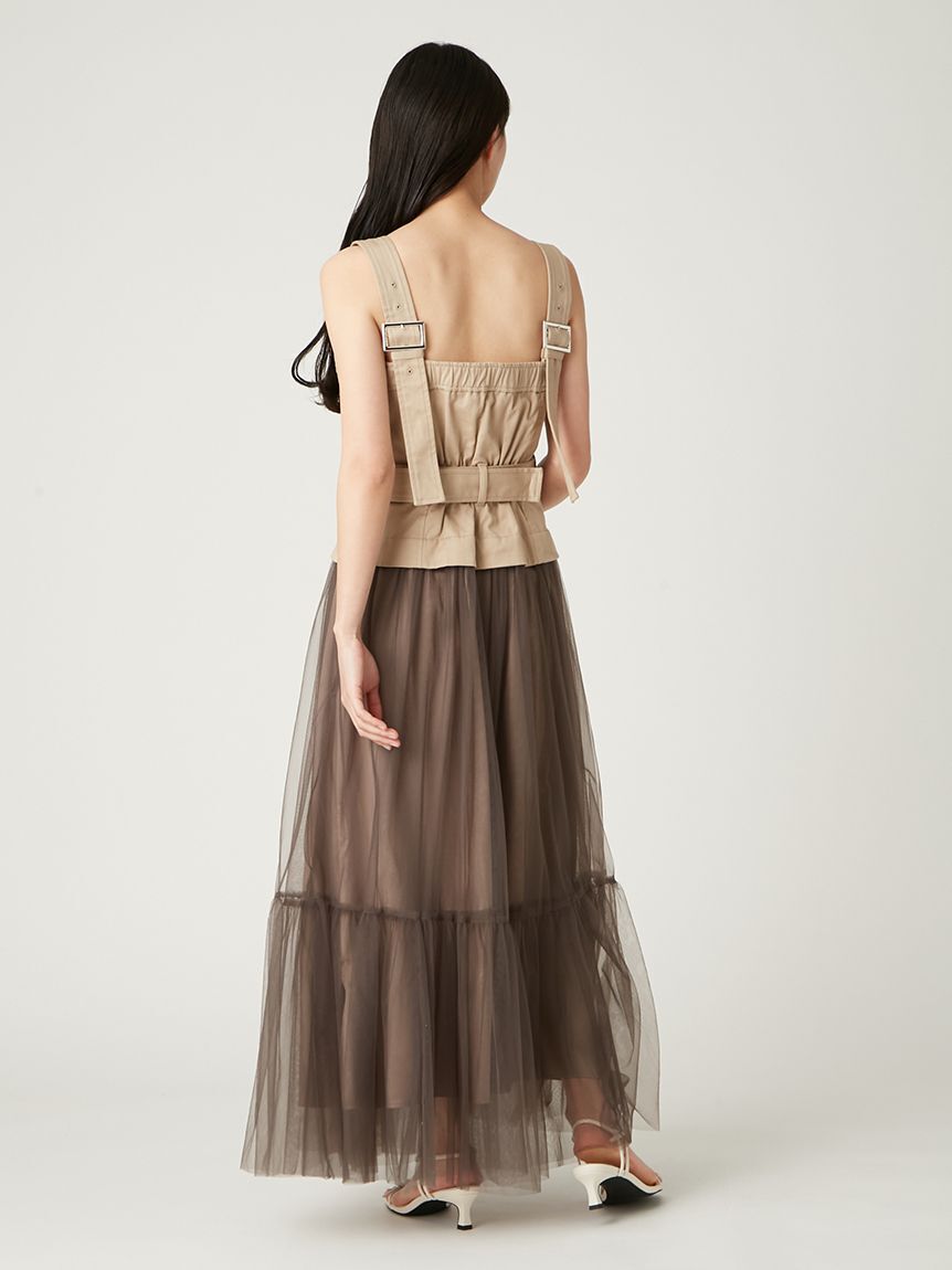 FRAY I.D「【FRAY I.D｜Dickies】チュールコンビジャンパードレス」|ドレス|