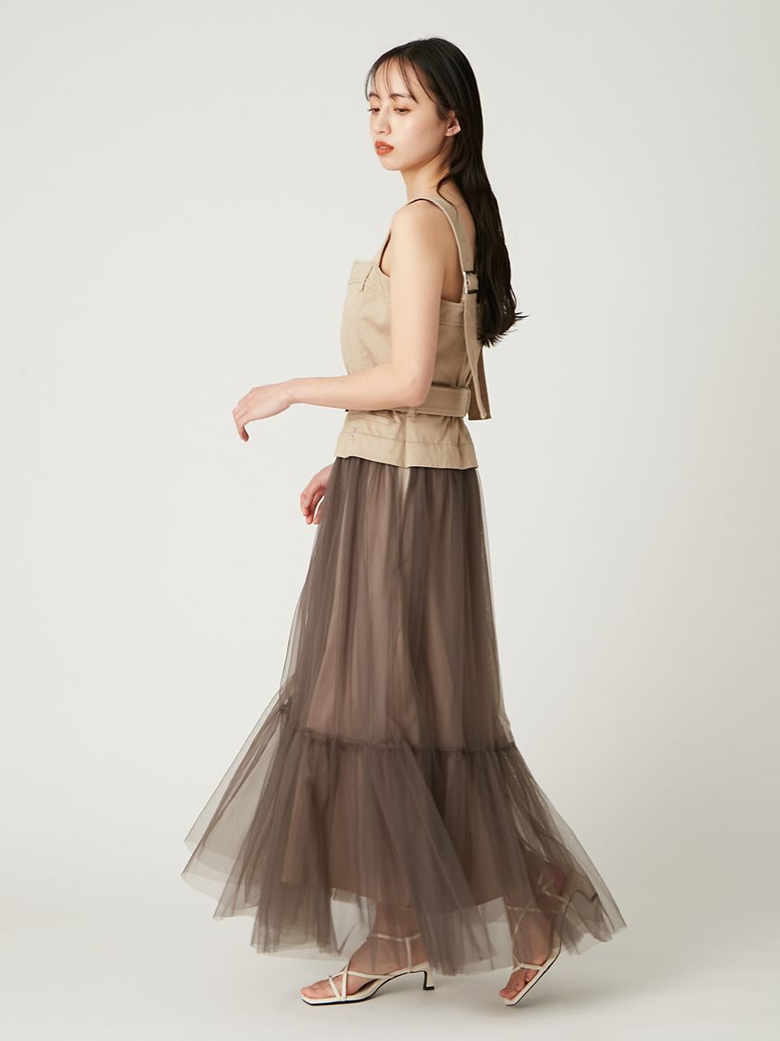 FRAY I.D「【FRAY I.D｜Dickies】チュールコンビジャンパードレス」|ドレス|