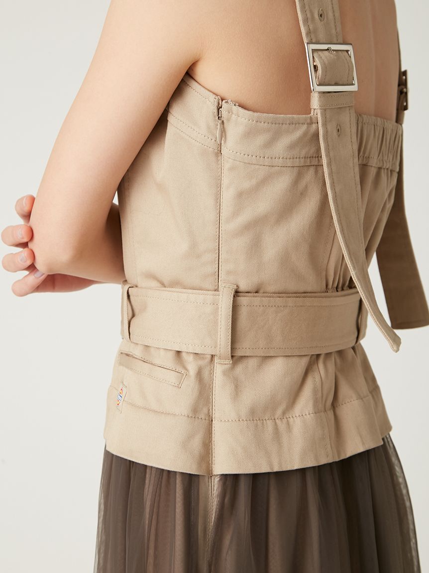 FRAY I.D「【FRAY I.D｜Dickies】チュールコンビジャンパードレス」|ドレス|