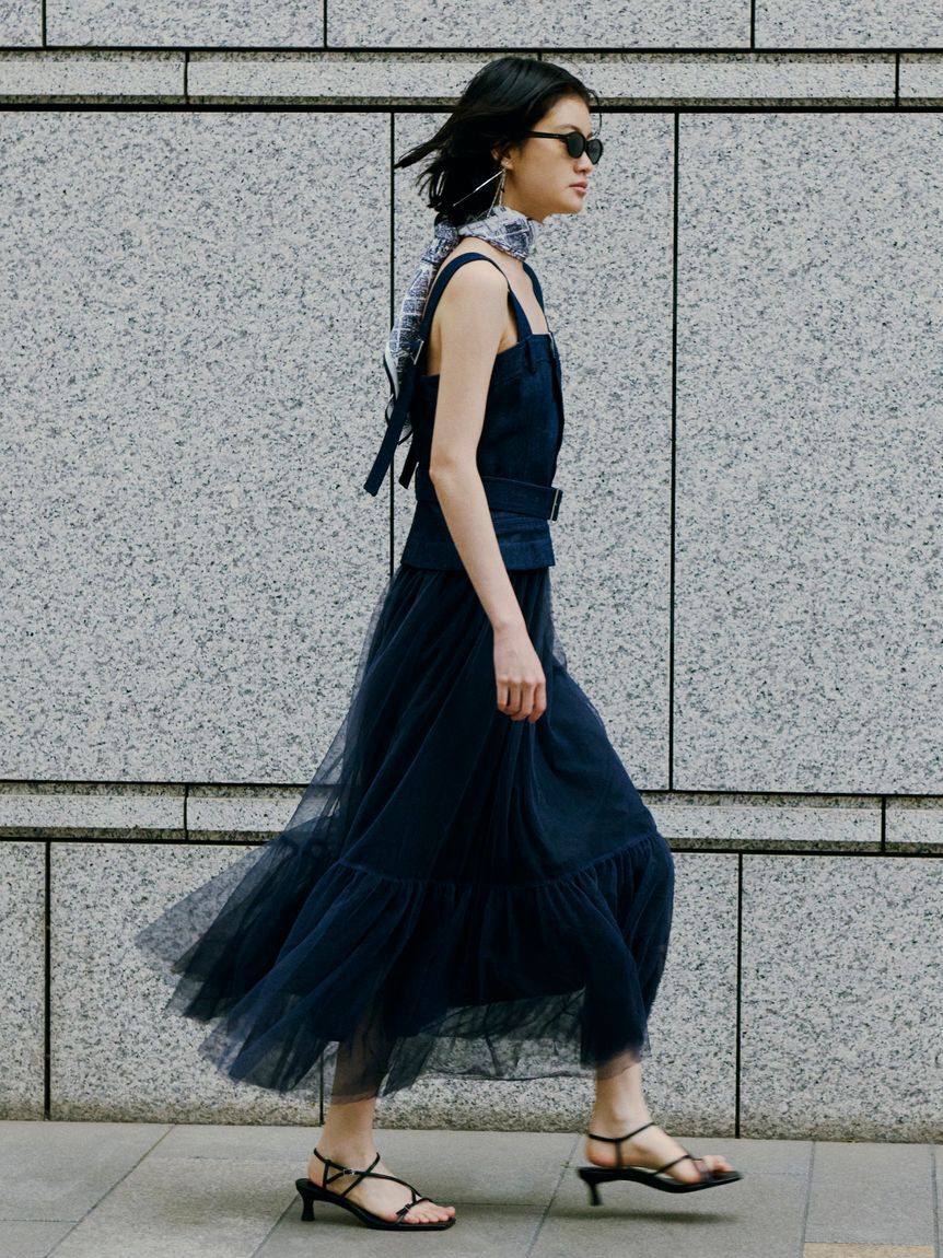 FRAY I.D「【FRAY I.D｜Dickies】チュールコンビジャンパードレス」|ドレス|