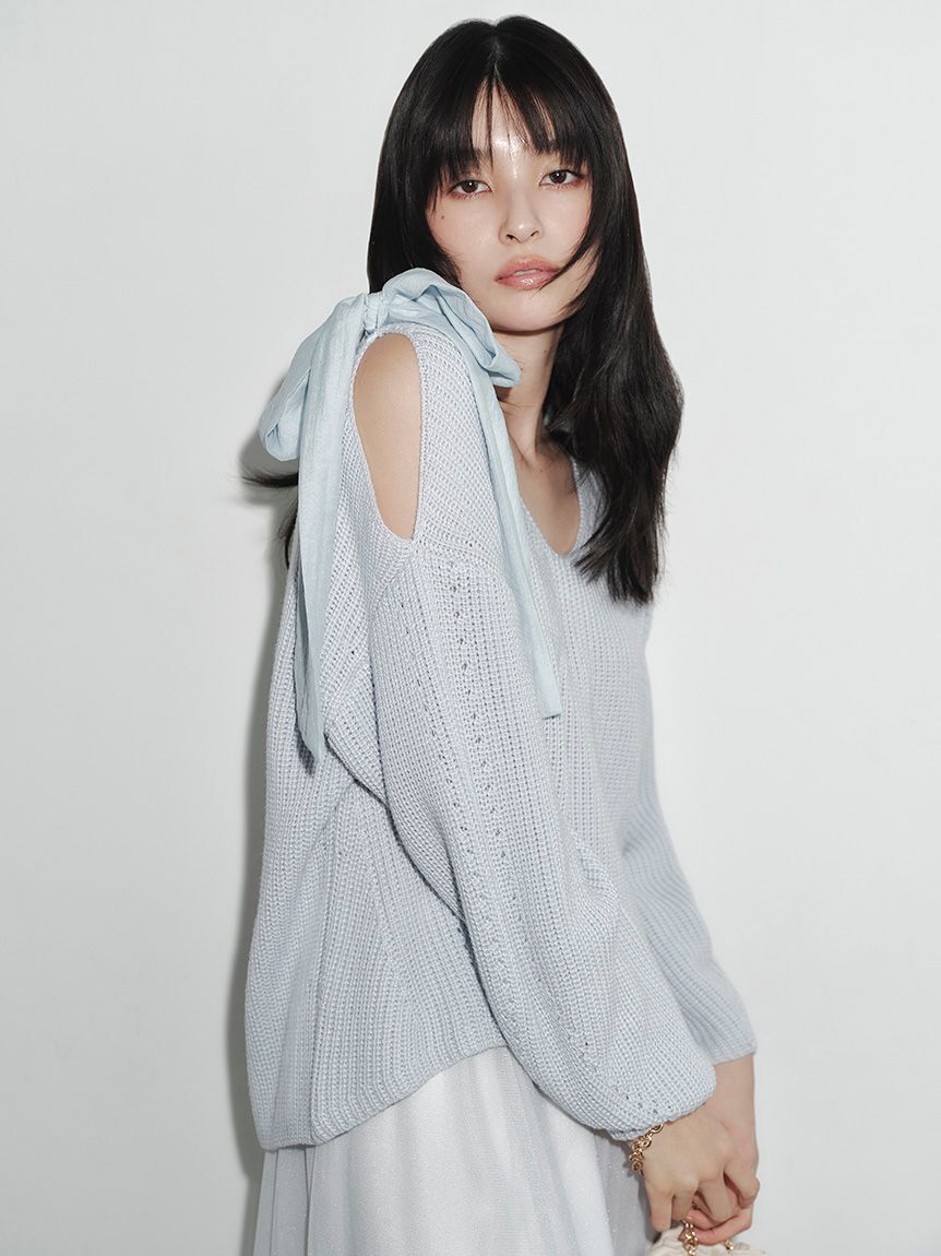 FRAY I.D「【NEW YEAR'S SPECIAL ITEM】リボンニットプル＆チュールスカートセット」|ワンピース|