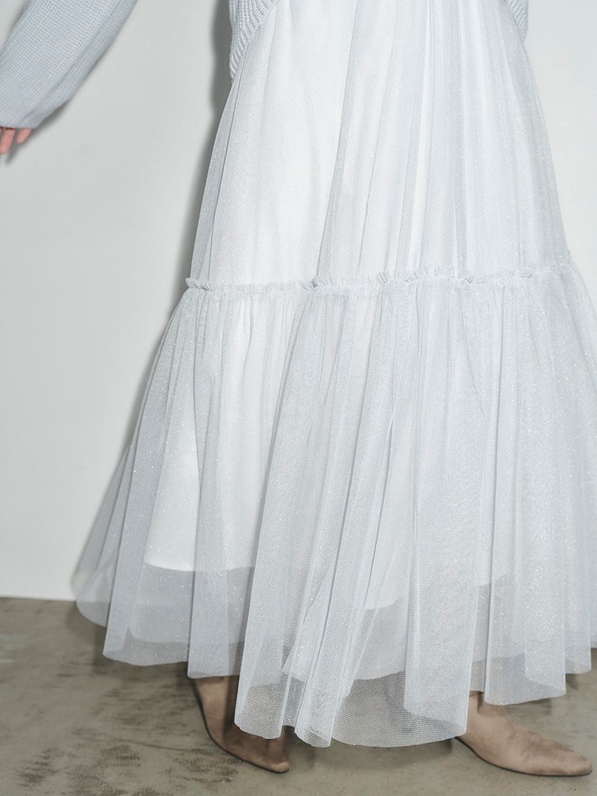 FRAY I.D「【NEW YEAR'S SPECIAL ITEM】リボンニットプル＆チュールスカートセット」|ワンピース|