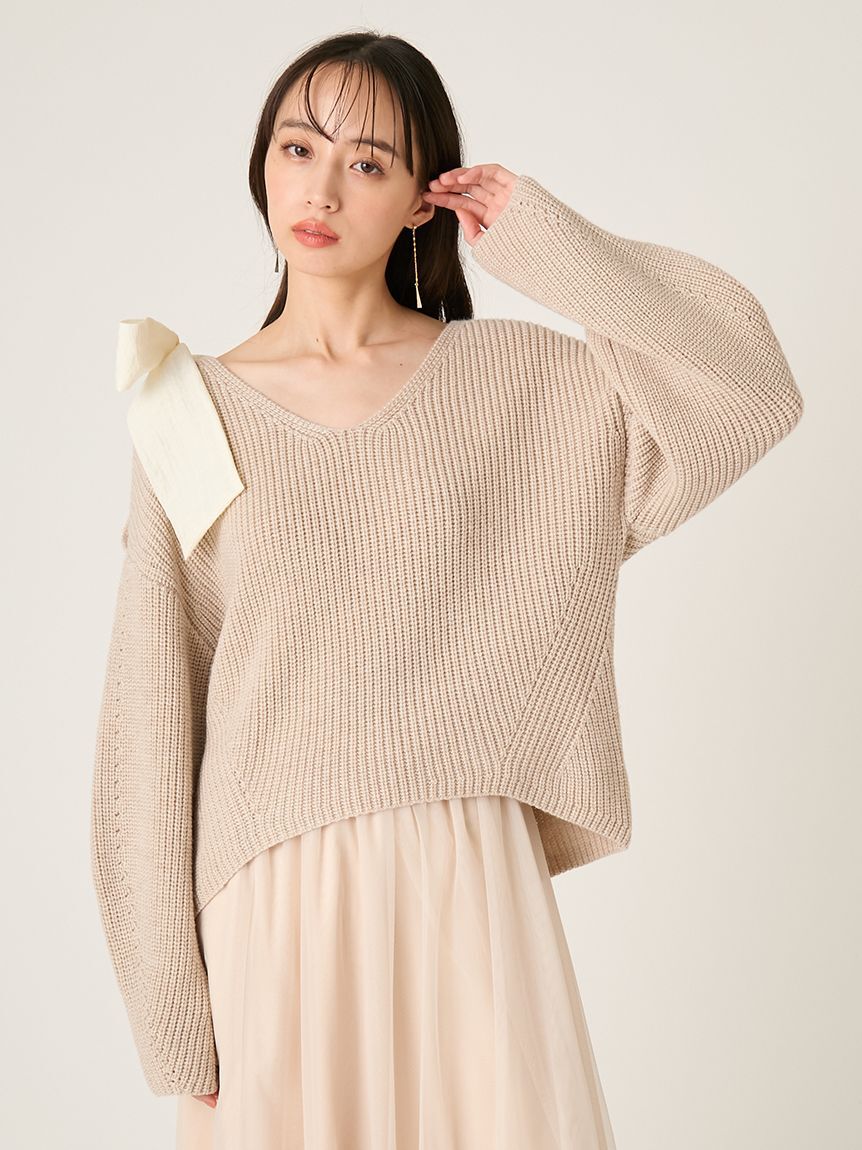 FRAY I.D「【NEW YEAR'S SPECIAL ITEM】リボンニットプル＆チュールスカートセット」|ワンピース|