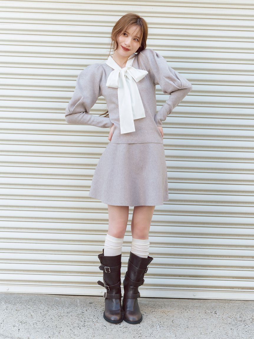 LILY BROWN「【NEW YEAR'S SPECIAL ITEM】ボウタイニットセットアップ」|ワンピース|MOC