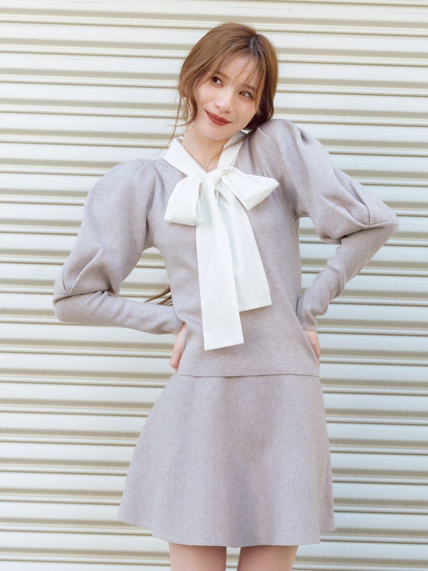 LILY BROWN「【NEW YEAR'S SPECIAL ITEM】ボウタイニットセットアップ」|ワンピース|