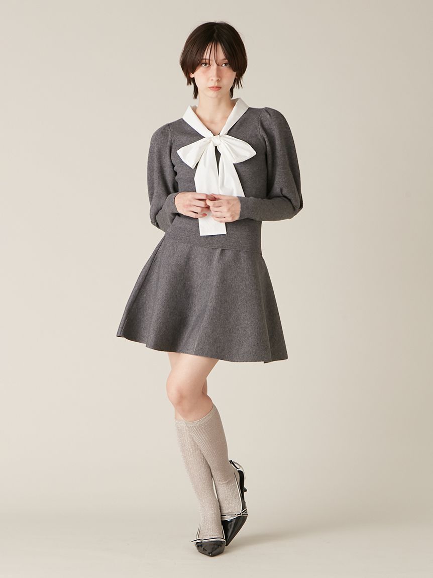 LILY BROWN「【NEW YEAR'S SPECIAL ITEM】ボウタイニットセットアップ」|ワンピース|