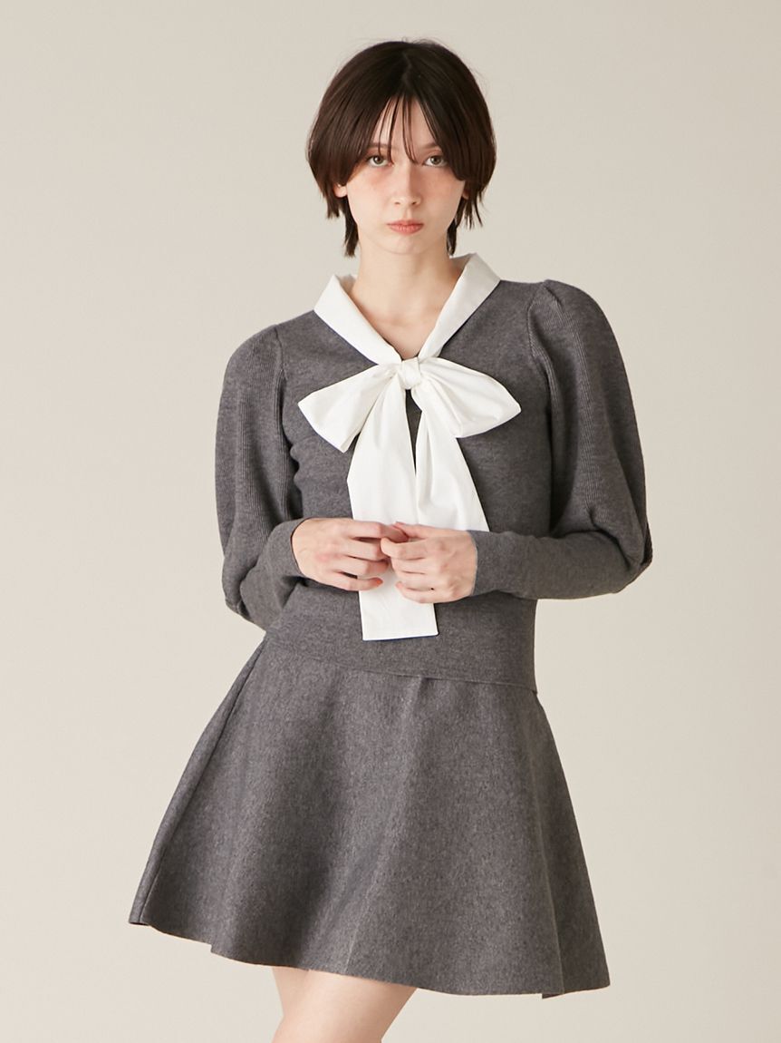 LILY BROWN「【NEW YEAR'S SPECIAL ITEM】ボウタイニットセットアップ」|ワンピース|