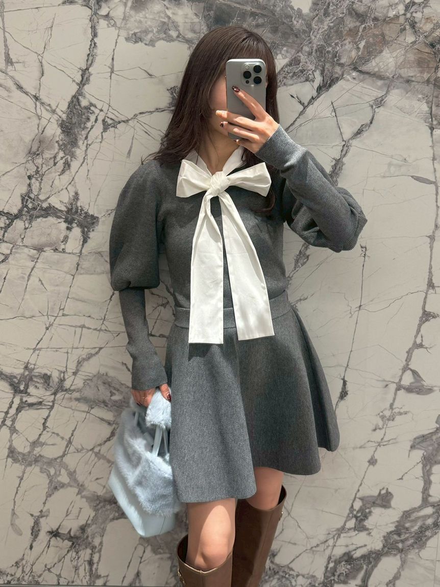 LILY BROWN「【NEW YEAR'S SPECIAL ITEM】ボウタイニットセットアップ」|ワンピース|