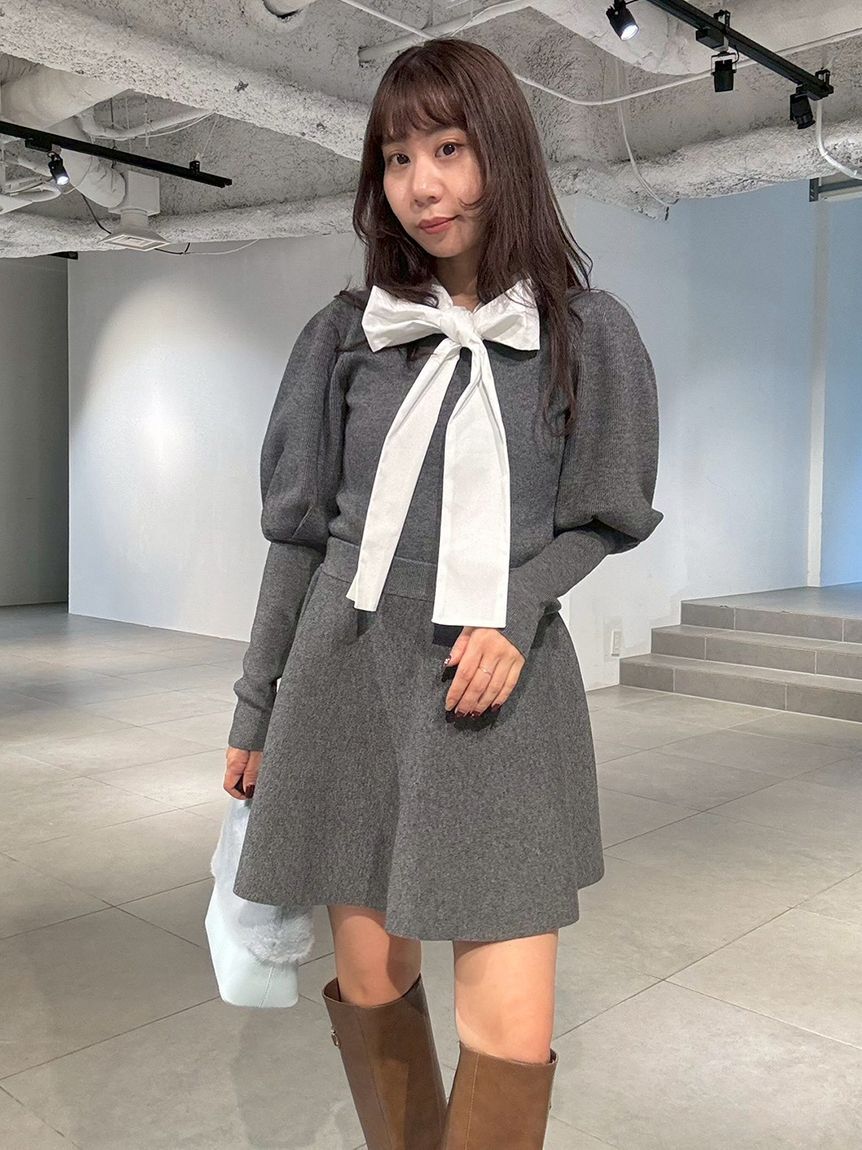 LILY BROWN「【NEW YEAR'S SPECIAL ITEM】ボウタイニットセットアップ」|ワンピース|