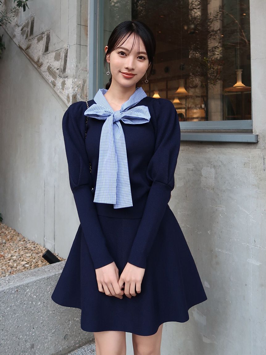 LILY BROWN「【NEW YEAR'S SPECIAL ITEM】ボウタイニットセットアップ」|ワンピース|