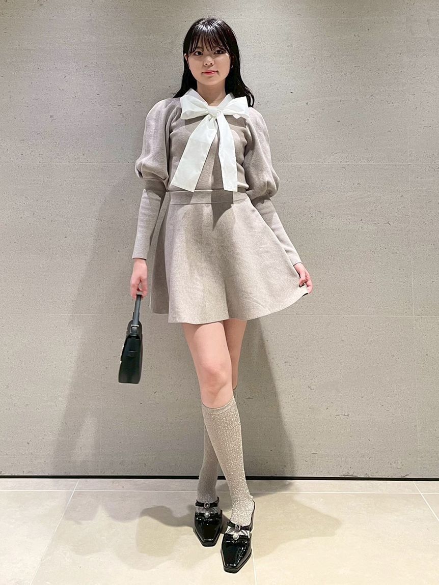 LILY BROWN「【NEW YEAR'S SPECIAL ITEM】ボウタイニットセットアップ」|ワンピース|