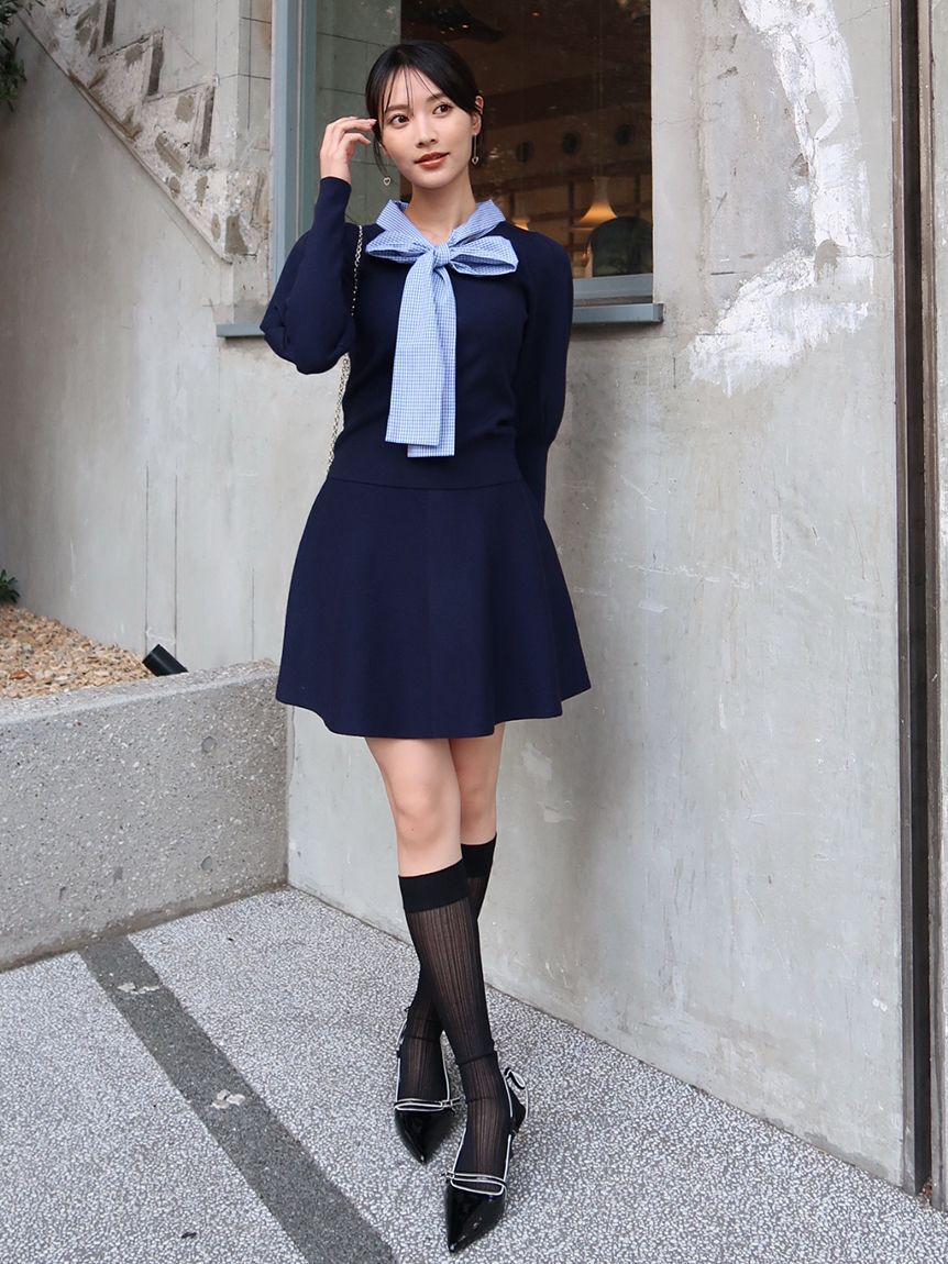 LILY BROWN「【NEW YEAR'S SPECIAL ITEM】ボウタイニットセットアップ」|ワンピース|