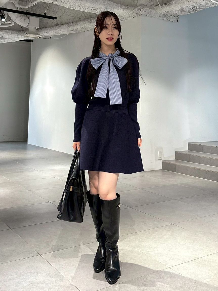 LILY BROWN「【NEW YEAR'S SPECIAL ITEM】ボウタイニットセットアップ」|ワンピース|