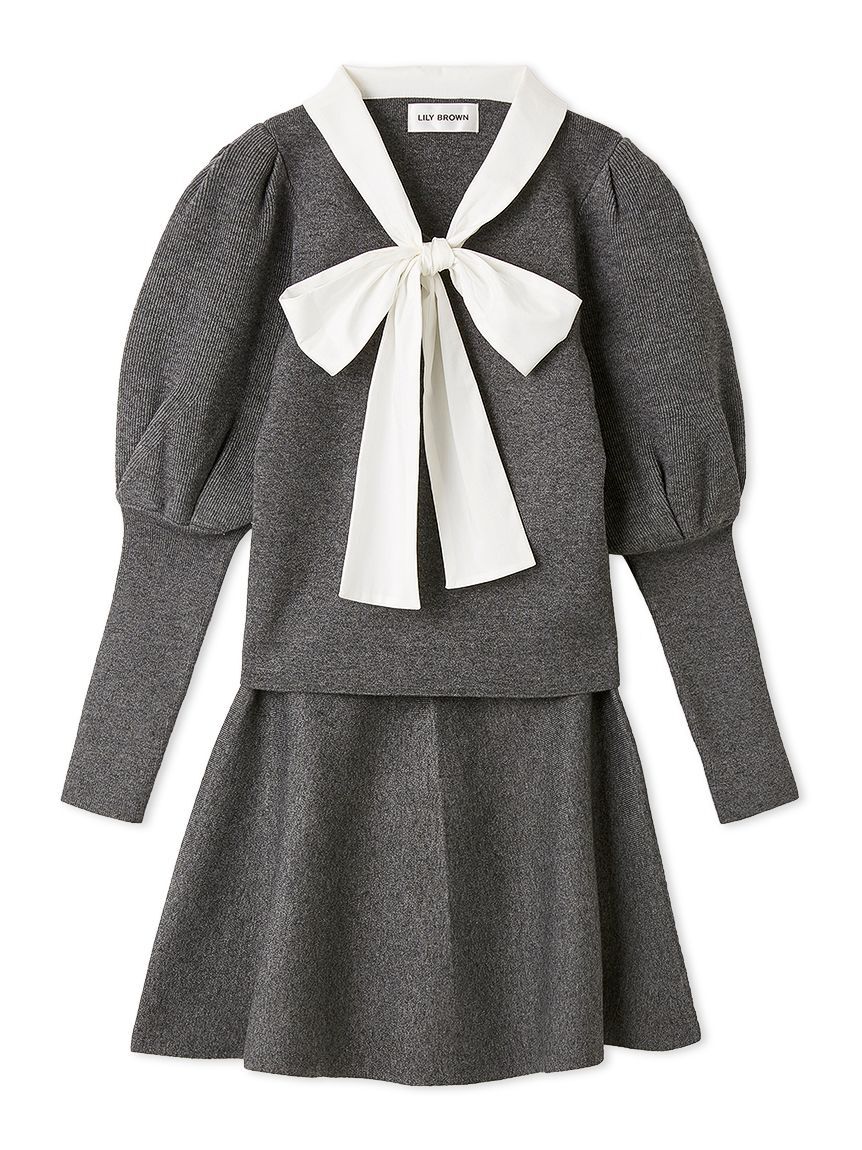 LILY BROWN「【NEW YEAR'S SPECIAL ITEM】ボウタイニットセットアップ」|ワンピース|
