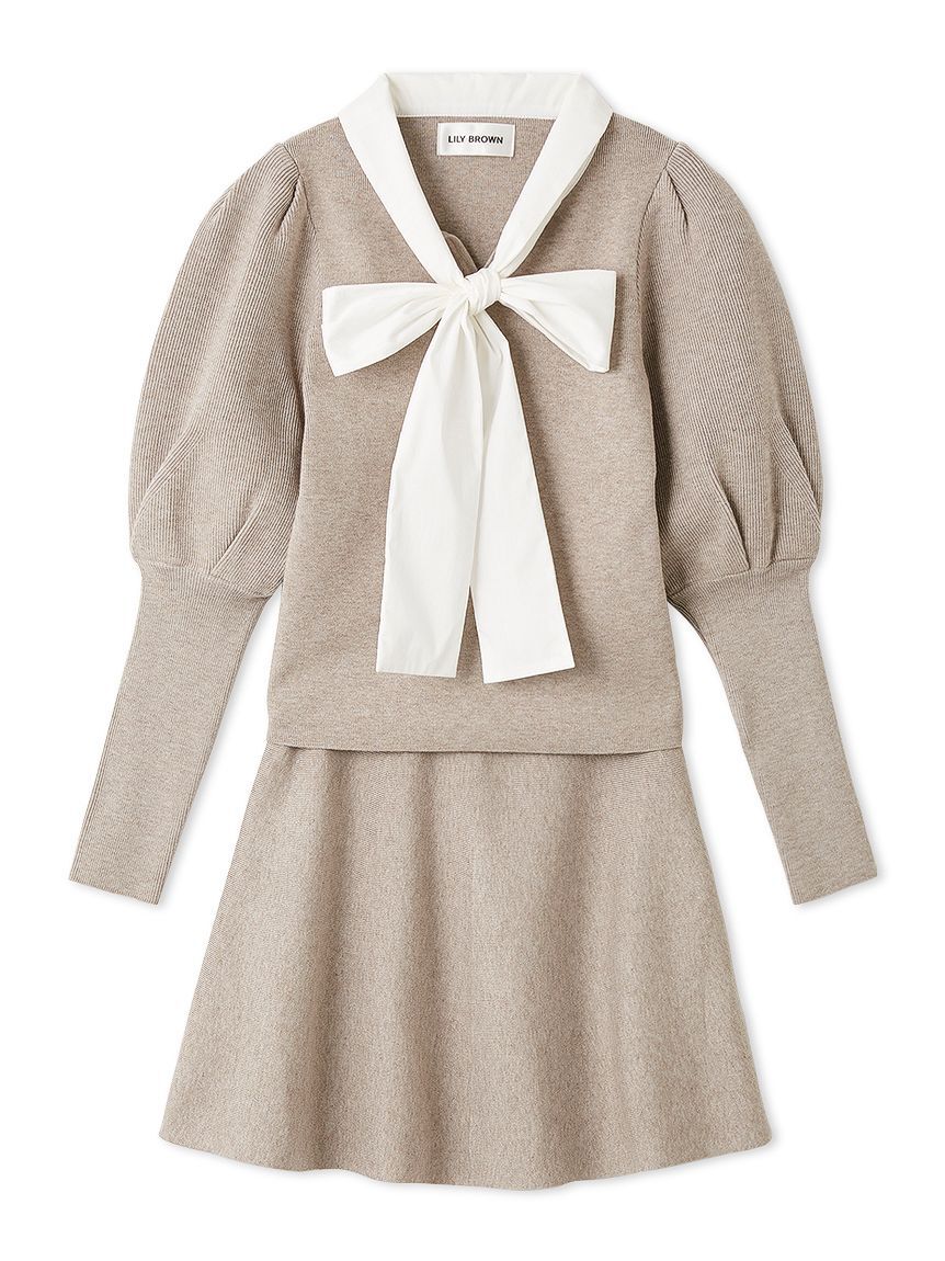 LILY BROWN「【NEW YEAR'S SPECIAL ITEM】ボウタイニットセットアップ」|ワンピース|