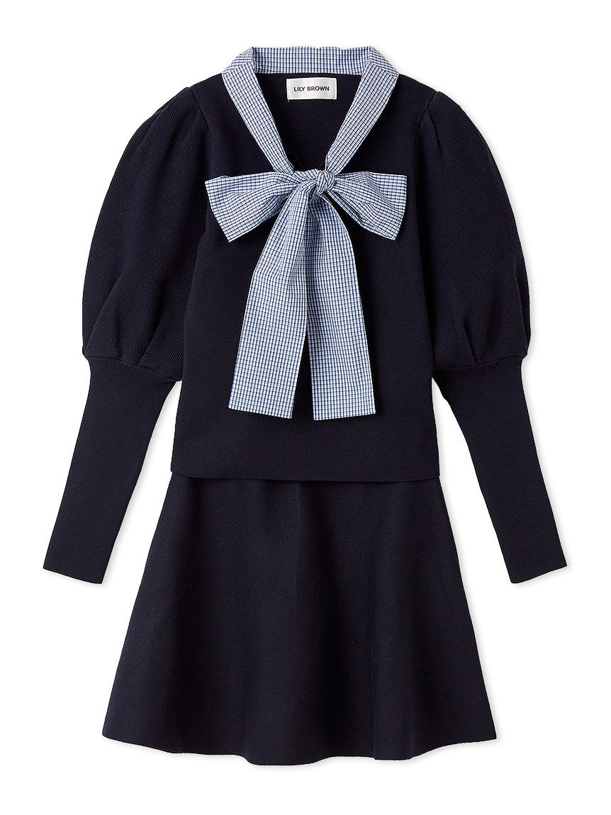LILY BROWN「【NEW YEAR'S SPECIAL ITEM】ボウタイニットセットアップ」|ワンピース|