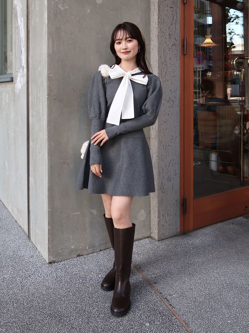 LILY BROWN「【NEW YEAR'S SPECIAL ITEM】ボウタイニットセットアップ」|ワンピース|